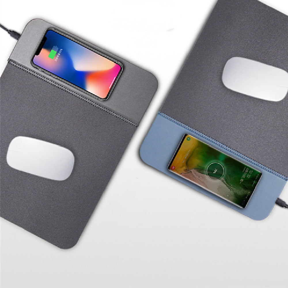 Qi Wireless Charger Mouse Mat Smart Phone Ultrathin Fast Charging Pad Mousepad Black