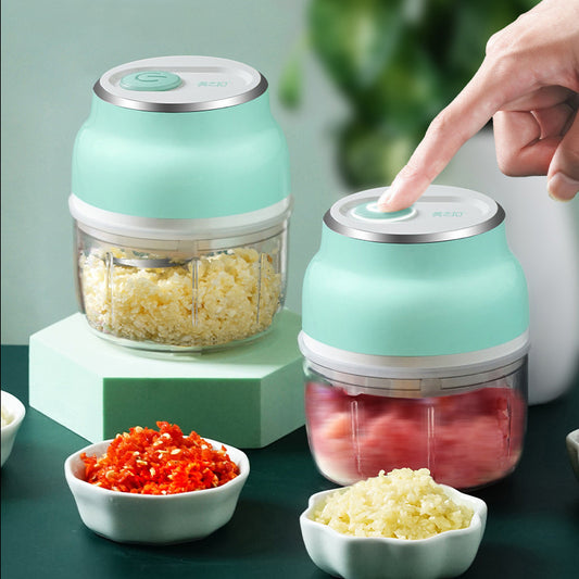 Portable Electric Mini Garlic Cutter Masher Vegetable Fruit Meat Food Chopper Grinder