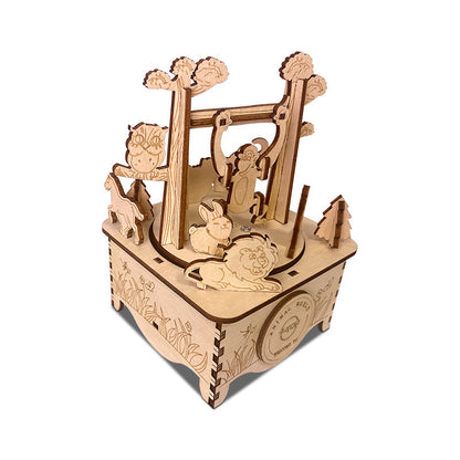 Creative Gift Holiday Animal Paradise Music Box Wooden