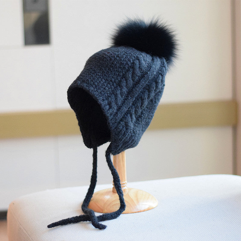 Cute Braid Woolen Cap Women