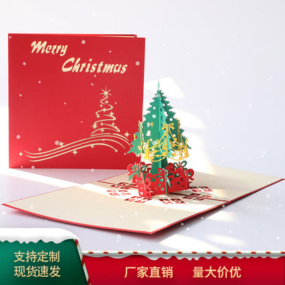 3d Christmas Greeting Card Stereo Christmas Tree Card Creative