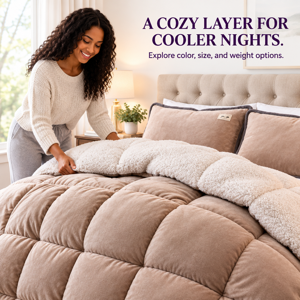 Fleece quilt ad: A Cozy Layer for Cooler Nights