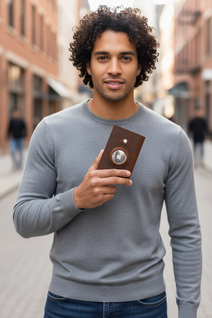 Genuine Leather AirTag Wallet - New Bi-Racial Model