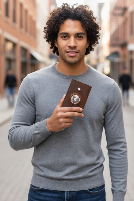 Genuine Leather AirTag Wallet - New Bi-Racial Model