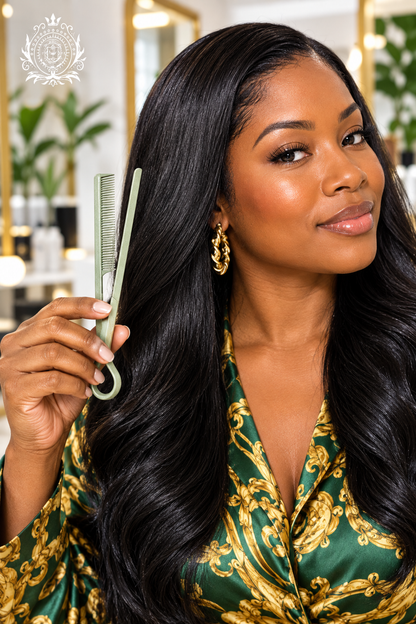 Green styling comb lifestyle image