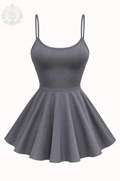 Women's Mini Slip Dress | Spaghetti Straps & Flared Skirt | Loungewear & At-Home Styling