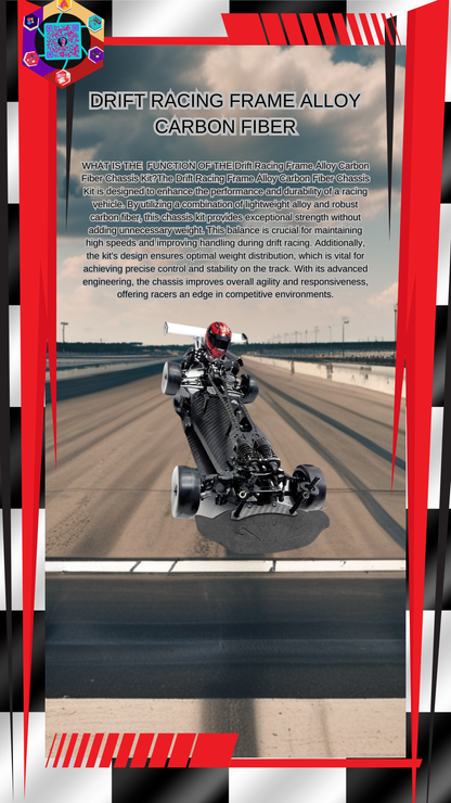 Drift Racing Frame Alloy Carbon Fiber Chassis Kit