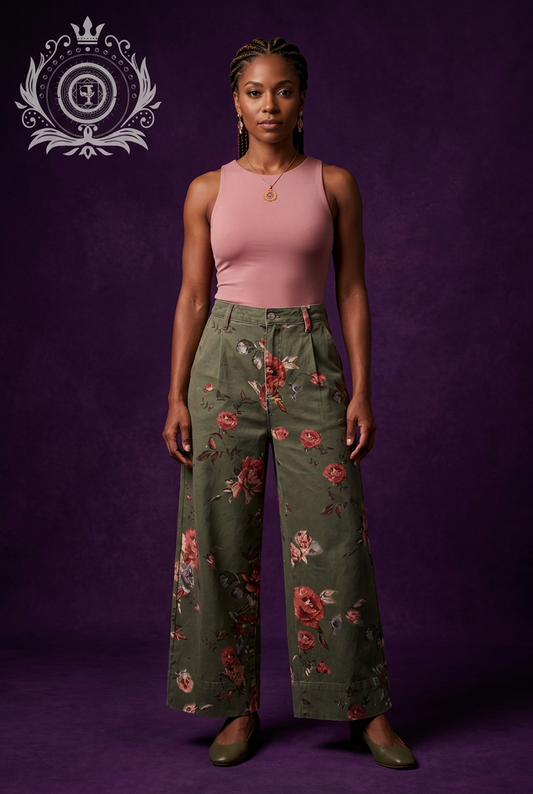 Image 4, olive rose floral