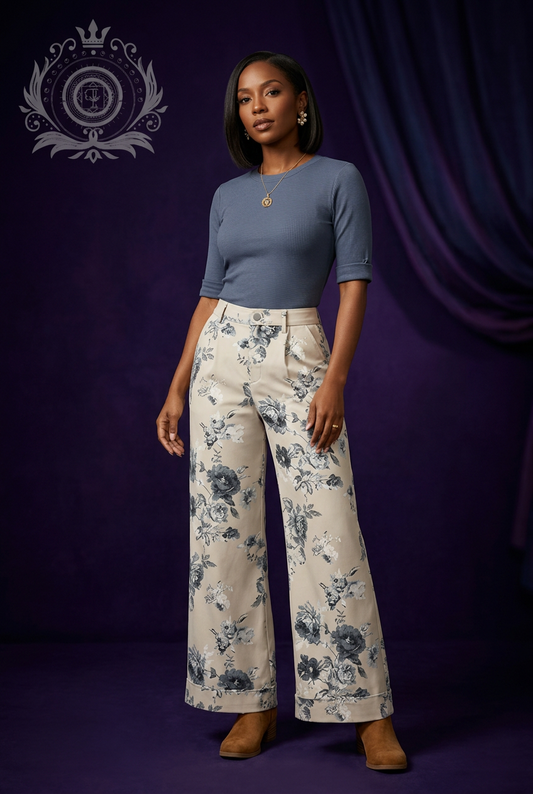 Image 5, cream floral