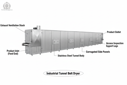 Industrial Tunnel Belt Dryer Diagram