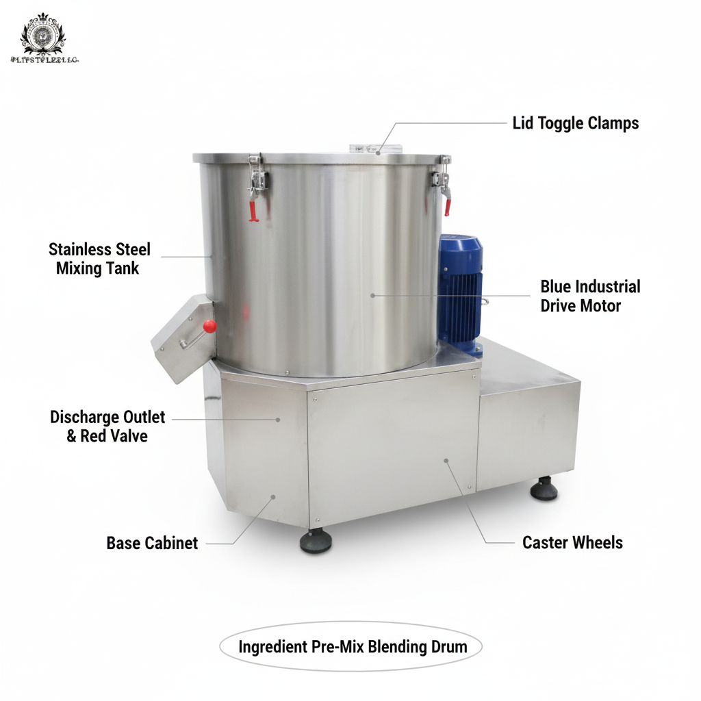 Ingredient Pre-Mix Blending Drum Diagram