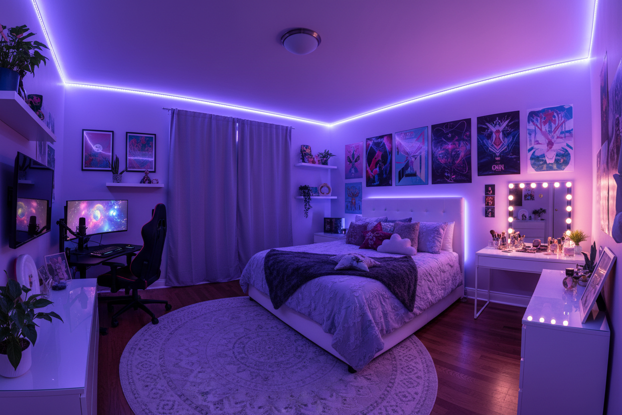 LED Light Strip Teenager Bedroom Ambiance