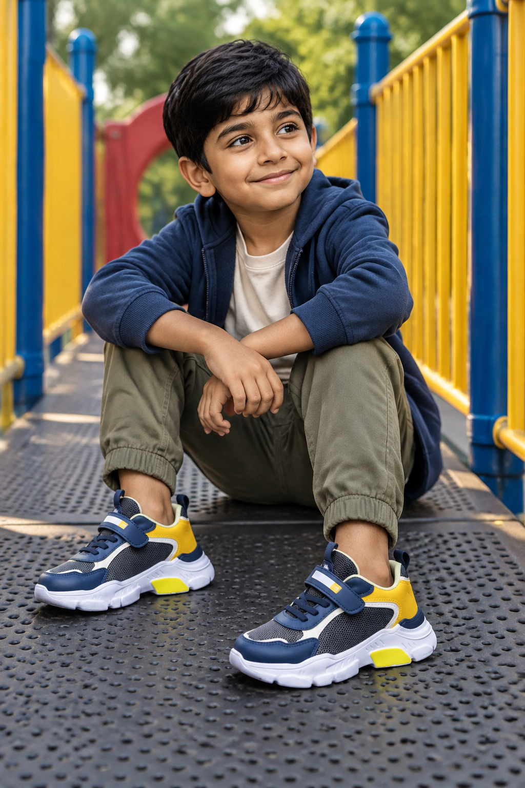 Little boy wearing the shoes from photo 4
