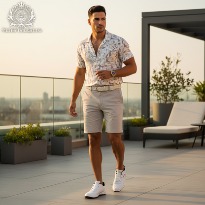 Man in coordinated white FlipStylez summer wear with white shoes