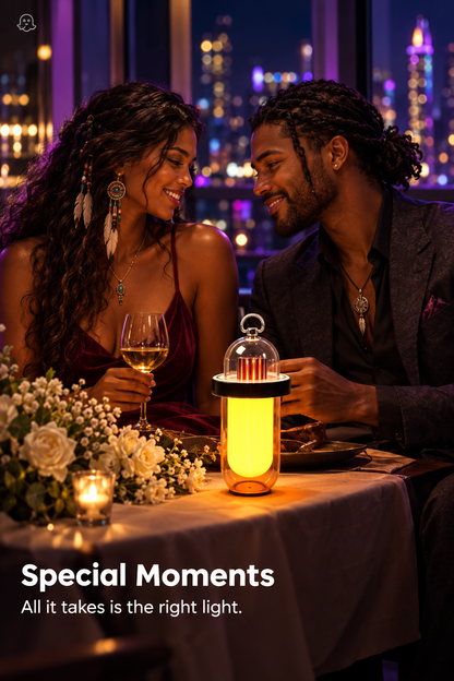 Mixed Black/Blackfoot couple romantic dinner