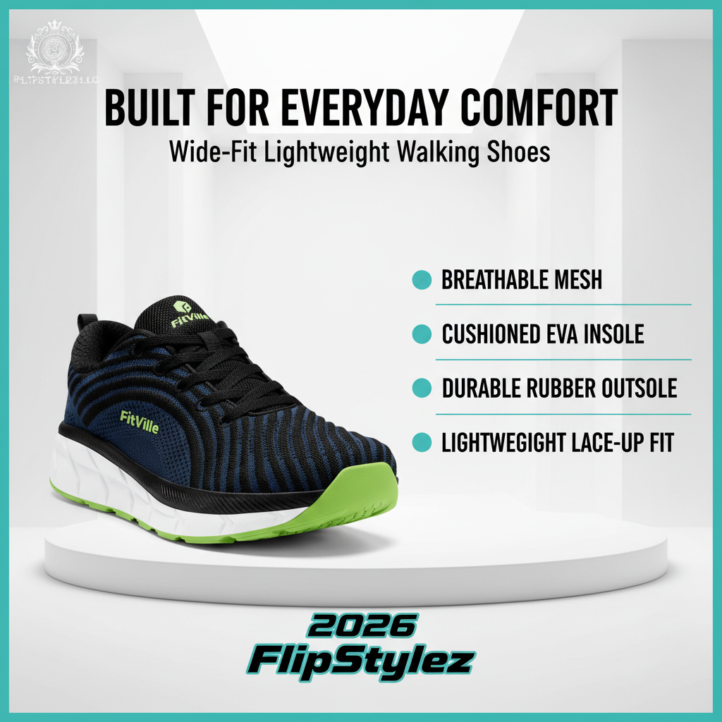 Modern readable men’s walking-shoe infographic for Image 5