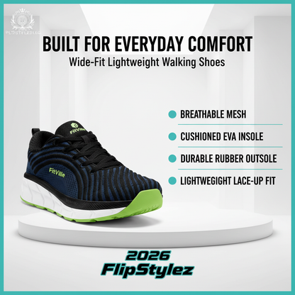 Modern readable men’s walking-shoe infographic for Image 5