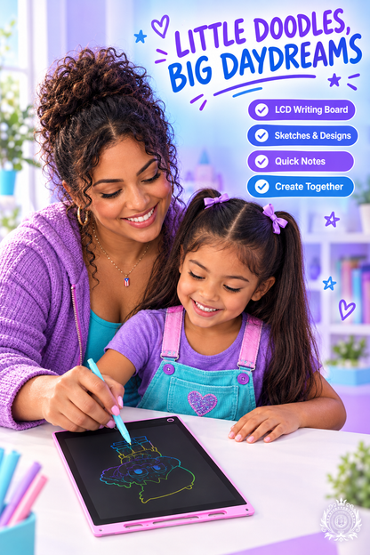 Mother-daughter ad with feature callouts