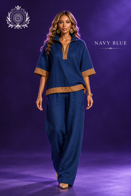 Navy Blue pants set model