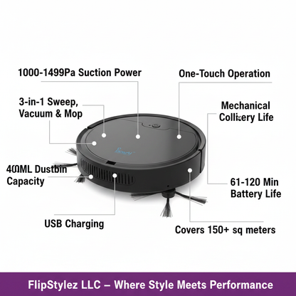Oubao OB8S Robot Vacuum Google-Style Feature Infographic