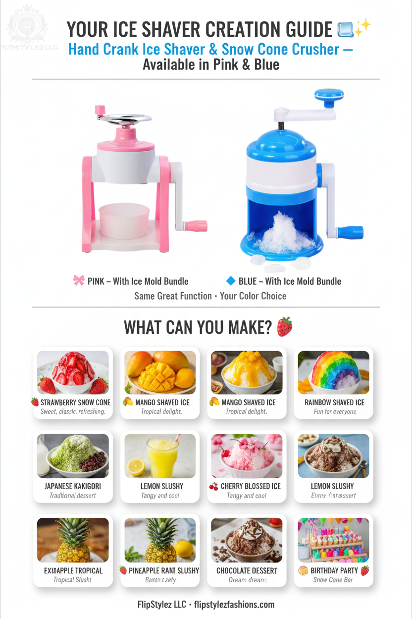 Pink & Blue Ice Shaver Creation Guide - Clean White