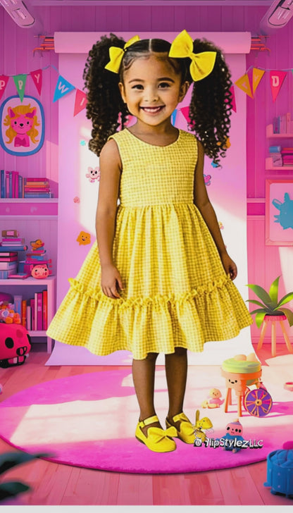 New Girl's light loose fit  YELLOW or RED SUMMER  dress