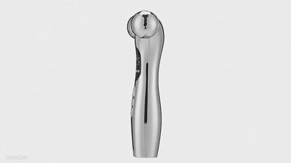 Silver Ergonomic EMS Microcurrent Facial Roller | Intelligent Pulse Face Slimming & Sculpting Device for Skin Tightening