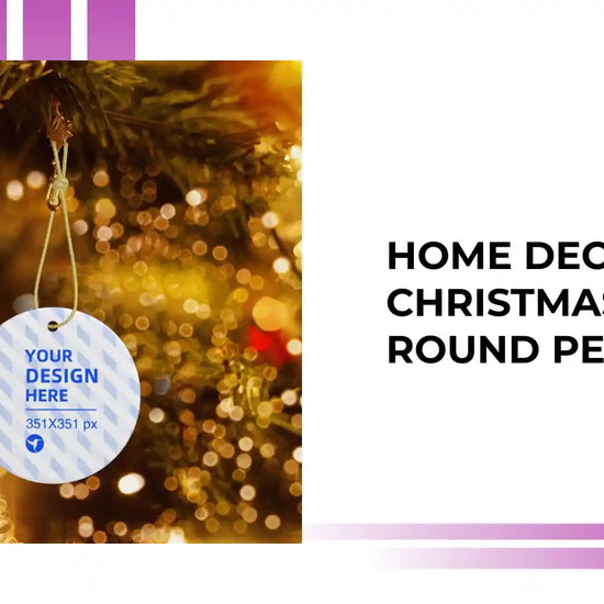 Home Decor Christmas Ceramic Round Pendant by@Outfy