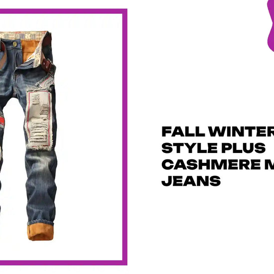 Fall Winter New Style Plus Cashmere Men's Jeans by@Outfy