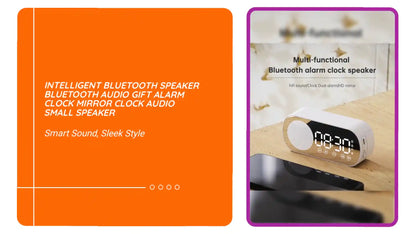 Intelligent Bluetooth Speaker Bluetooth Audio Gift Alarm Clock Mirror Clock Audio Small Speaker by@Outfy