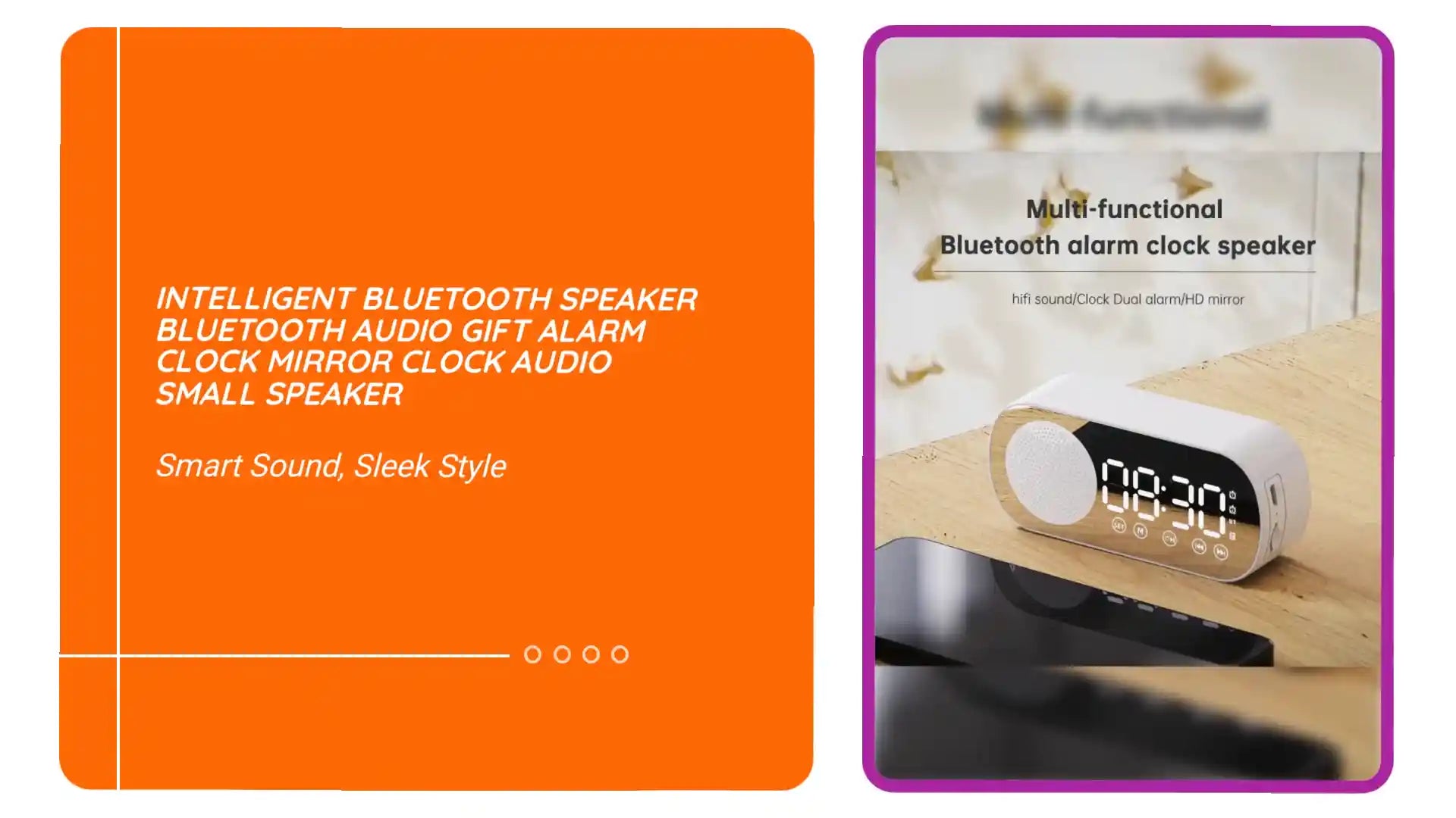 Intelligent Bluetooth Speaker Bluetooth Audio Gift Alarm Clock Mirror Clock Audio Small Speaker by@Outfy