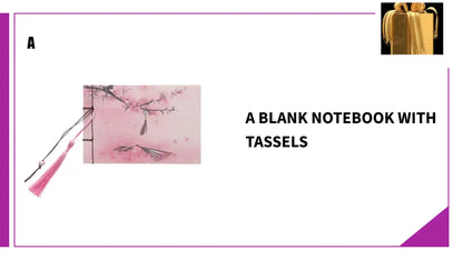 A blank notebook with tassels by@Outfy