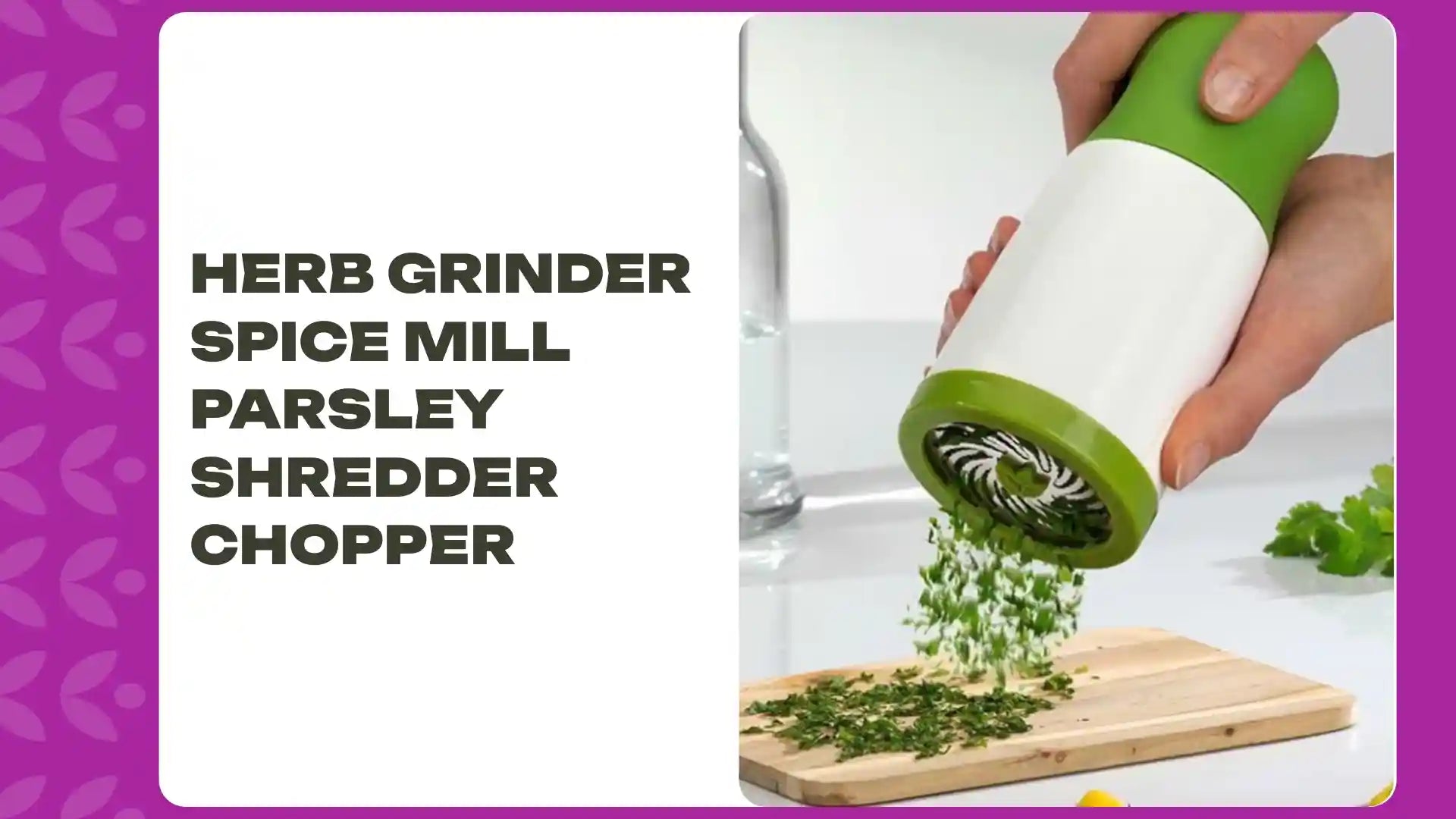 Herb Grinder Spice Mill Parsley Shredder Chopper by@Outfy