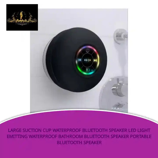 Large suction cup waterproof Bluetooth speaker LED light emitting waterproof bathroom Bluetooth speaker portable Bluetooth speaker by@Outfy