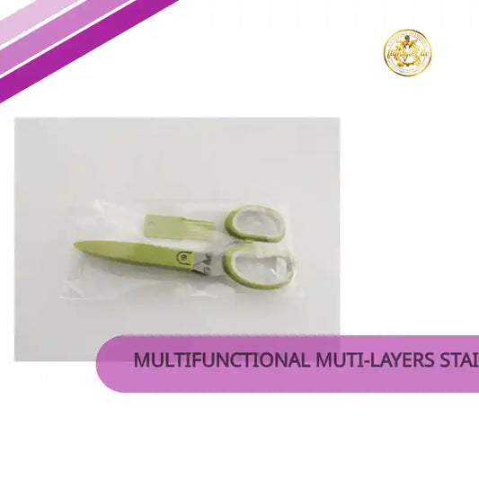 Multifunctional Muti-Layers Stainless Steel Knives Multi-Layers Kitchen Scissors Scallion Cutter Herb Laver Spices Cook Tool Cut by@Outfy