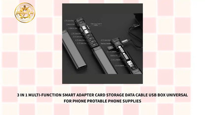 3 In 1 Multi-function Smart Adapter Card Storage Data Cable USB Box Universal For Phone Protable Phone Supplies by@Outfy