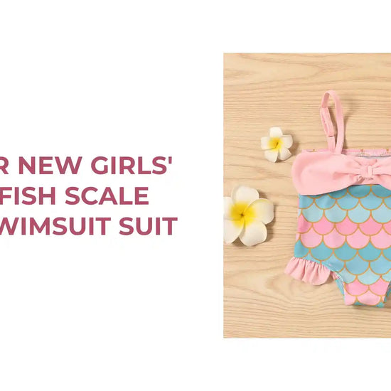 Summer New Girls' Baby Fish Scale Print Swimsuit Suit by@Outfy