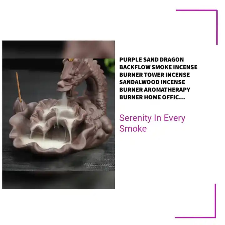 Purple Sand Dragon Backflow Smoke Incense Burner Tower Incense Sandalwood Incense Burner Aromatherapy Burner Home Office Decoration by@Outfy