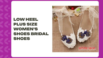 Low Heel Plus Size Women's Shoes Bridal Shoes by@Outfy