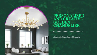 Personalized And Creative Golden Chandelier by@Outfy