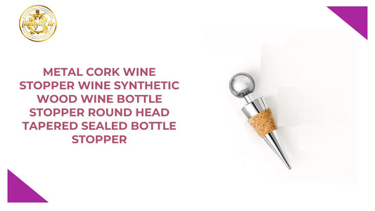 Metal Cork Wine Stopper Wine Synthetic Wood Wine Bottle Stopper Round Head Tapered Sealed Bottle Stopper by@Outfy