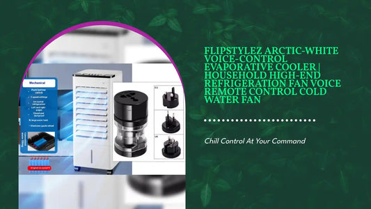 Flipstylez Arctic-White Voice-Control Evaporative Cooler | Household High-end Refrigeration Fan Voice Remote Control Cold Water Fan by@Outfy