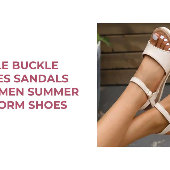 Ankle Buckle Wedges Sandals For Women Summer Platform Shoes by@Outfy