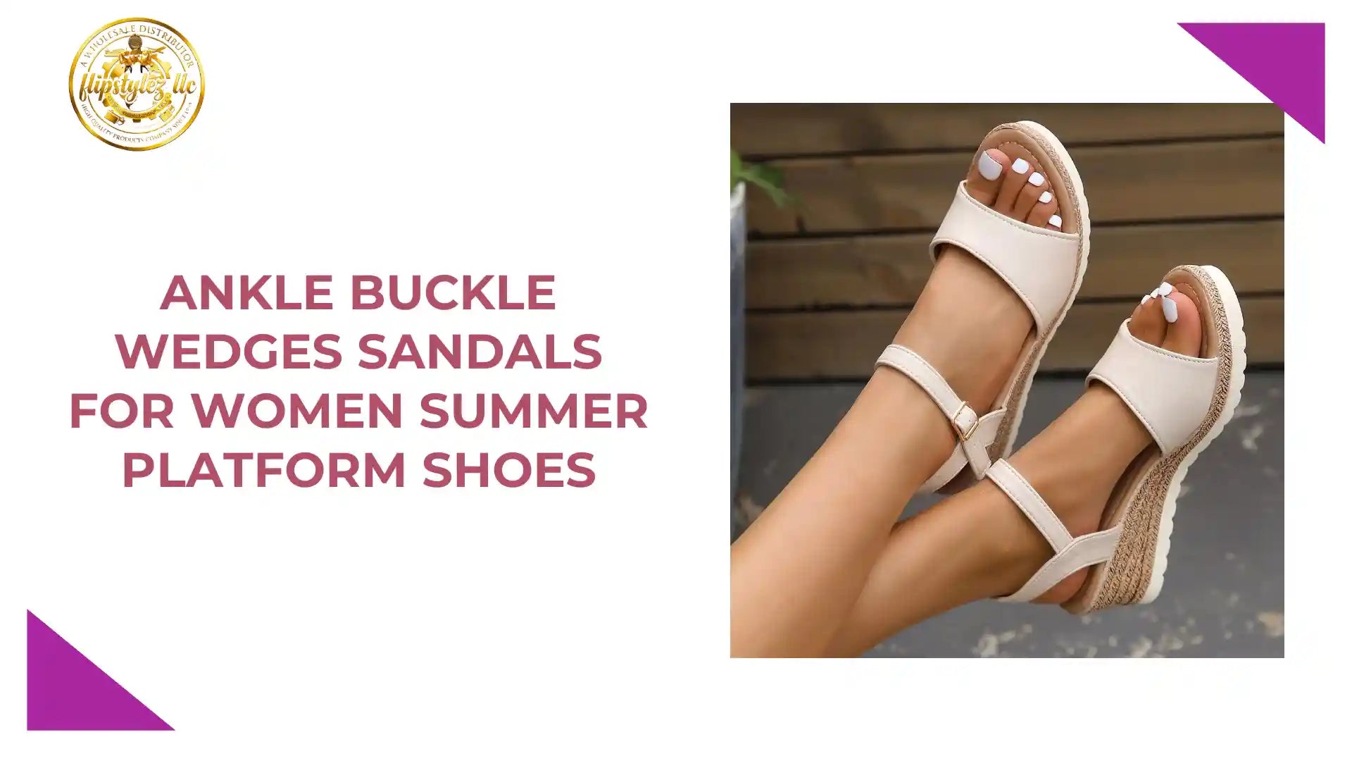 Ankle Buckle Wedges Sandals For Women Summer Platform Shoes by@Outfy