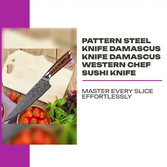 Pattern Steel Knife Damascus Knife Damascus Western Chef Sushi Knife by@Outfy