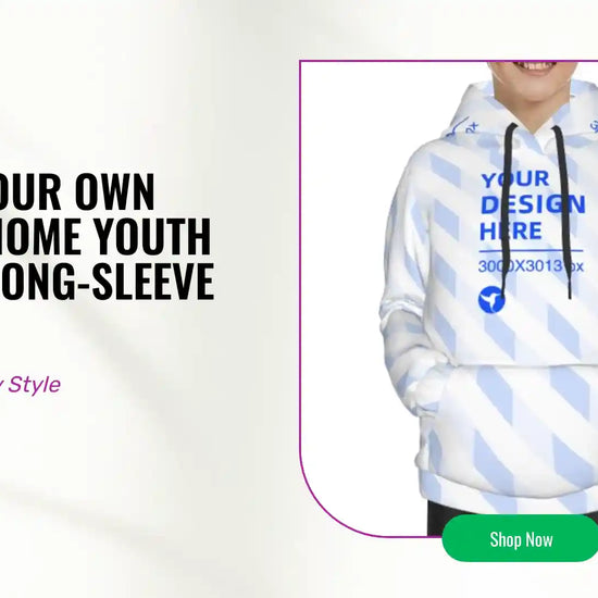 Create Your Own School Home Youth Hooded Long-sleeve Sweater by@Outfy
