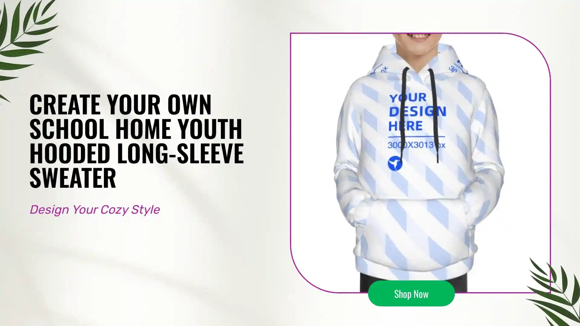 Create Your Own School Home Youth Hooded Long-sleeve Sweater by@Outfy