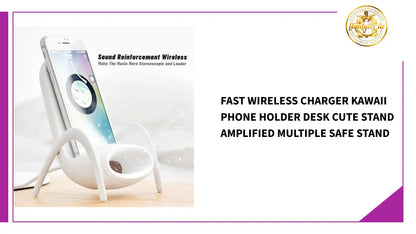 Fast Wireless Charger Kawaii Phone Holder Desk Cute Stand Amplified Multiple Safe Stand by@Outfy