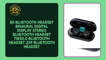 B5 Bluetooth Headset Binaural Digital Display Stereo Bluetooth Headset TWS5.0 Bluetooth Headset 239 Bluetooth Headset by@Outfy
