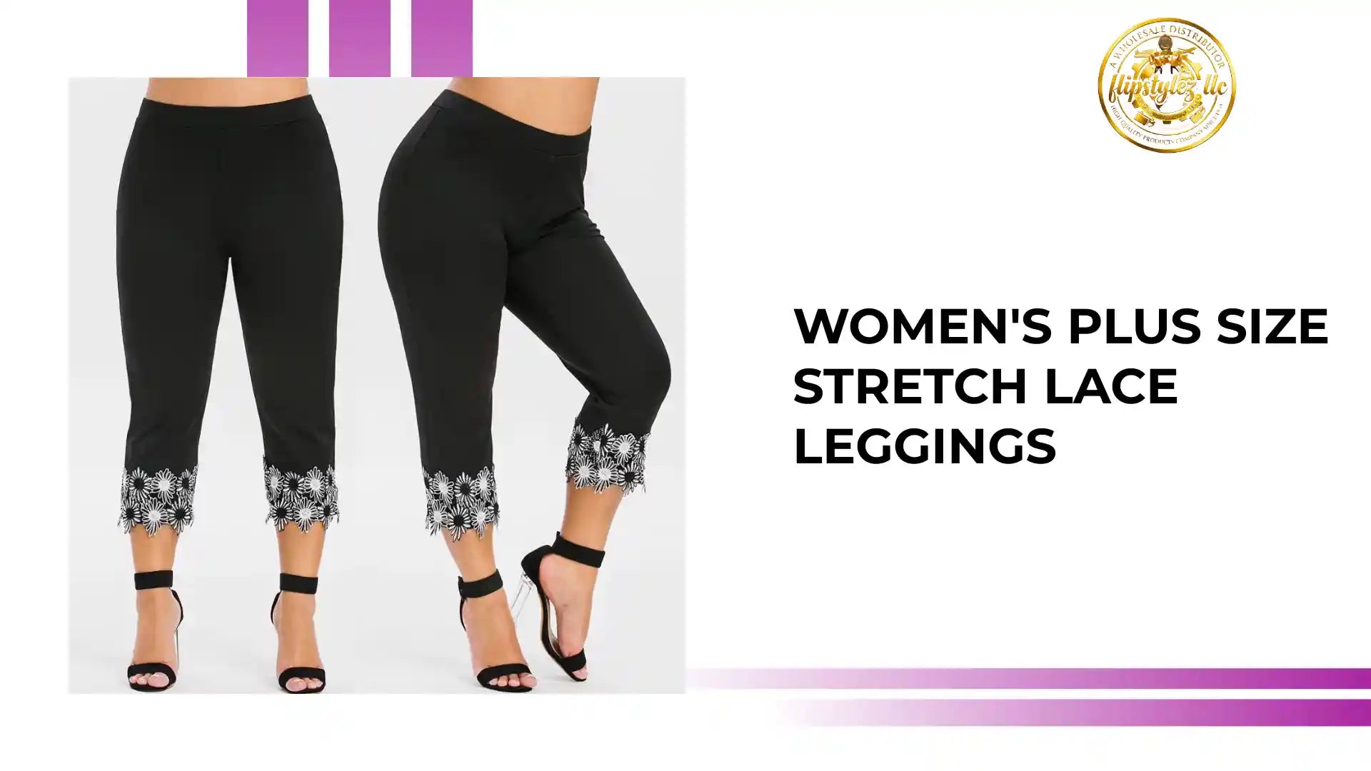 Women's plus size stretch lace leggings by@Outfy